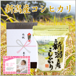 出産内祝い お米 新潟産コシヒカリ 1kg