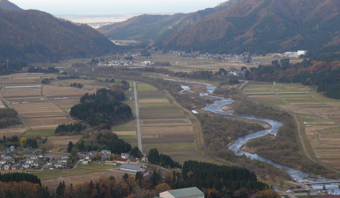 胎内川が形成した肥沃な扇状地