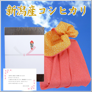 快気祝い お米 新潟産コシヒカリ 3kg【風呂敷包み】